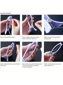 Spring-Loaded Painless Facial Hair Remover, Designed For Women - Suitable For Cheeks, Eyebrows And Other Areas, Portable DIY Beauty Tool, Non-Waterproof, Low Allergenicity, Suitable For Face - Multicolor - View 5