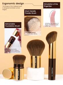 MAANGE 23 Pieces Makeup Tools Including 20 Pieces Professional Aluminum Tube Makeup Brush Set + 1 Storage Bag + 2 Pieces Air Cushion Puffs For Daily Use And Travel,Makeup Accessories Gifts For Friends ﻿ ﻿ ﻿ - 彩色 - 查看 7