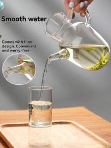 Chinesischer Stil Glas Kung Fu Teekanne, Kaltwasser Wasserkocher, transparente Teekanne, Saftflasche, ergonomischer Griff, einfach zu reinigen, beständig gegen hohe und niedrige Temperaturen, rissbeständig beim täglichen Brühen, empfohlen von Tee-Künstlern, retro-stromlinienförmiger Teekannenauslauf für den Hausgebrauch geeignet, geeignet für losen Tee/Kaffee, antike Wohndekoration Geschenke (500 ML)