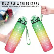 Enerbone 32 Oz Drinking Water Bottle With Times To Drink And Straw, Motivational With Carrying Strap, Leakproof & Toxic Free, Ensure You Drink Enough Water For Fitness Gym Outdoor - 紅色 - 查看 6