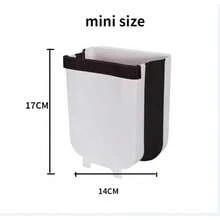 Contenedores de basura plegables de 9L, cubo de basura de cocina, cubo de basura plegable para coche, cubo de basura montado en la pared para baño, inodoro, cubo de almacenamiento de residuos - 5 piezas - Color aleatorio - Ver 7