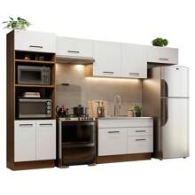 Cocina Integral Completa Modular Madesa 350cm Agata 01 - Marrón y Blanco - Ver 2