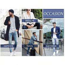 2-Pack Men's Flex Stretch Slim Straight Jeans - 淺藍色&中藍色 - 查看 3