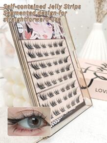 48 Bunches 0.07 Mm 10-14 Mm Self-Adhesive Fluffy Delicate Artificial Mink Daily Handmade Cosmetics Party False Eyelashes, Easy To Use,3D Natural Effect, Easy To Apply To The Eyes