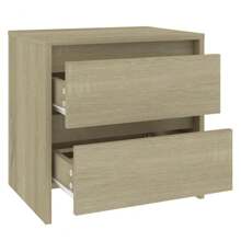 VidaXL Bedside Tables 2 Pcs Sonoma Oak 45x34.5x44.5 Cm Wood-Based Material - 深灰色 - 查看 4