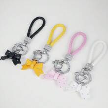 New High-End Rhinestone Bow Keychain,Exquisite And High-Quality Girls' Car Keychain Pendant,Fashionable Ladies' Car Jewelry,Valentine's Day Gift, Birthday Gift - one-size - View 2