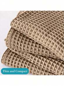 Waffle Bath Towel Sets For Bathroom - Soft, Quick Dry, Thin, Lightweight, 100% Turkish Cotton Towels 35x71 (Brown, Set Of 2 Bath Towels)