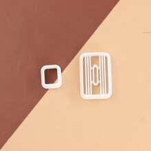 Set de 2 cortadores de arcilla en forma cuadrada, cortadores de arcilla polimérica en forma de rosquilla, cortadores de arcilla en forma rectangular para pendientes, set de cortadores de arcilla en forma de buzón, para hacer pendientes y kits de joyería