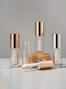 2pcs Empty Lip Gloss Subpackage Bottle,Subpackage Lip Gloss Empty Tube Sample Containers, Liquid Containers, Clear Container, Plastic Lip Gloss Bottles Liquid Lipstick Tubes Empty Lip Gloss Tube Transparent Lip Tubes,Clear Glossy Lip Gloss Tube With Brush, Makeup Packaging, Suitable For Daily Use And Travel