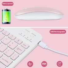 2026圣诞/新年礼物蓝牙键盘鼠标套装，便携式无线键盘（150mAh）和鼠标套装，兼容三星平板电脑、苹果iPad（iOS 13+）、安卓智能手机和Windows系统 - 彩色 - 查看 4