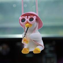 1pc Car Accessory - Rocking Duck Car Hanging Decor, Cute Car Rearview Mirror Pendant, Hanging Car Decoration
