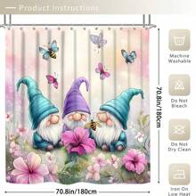 4 piezas Decoración de cortina de ducha de hadas, regalo de disfraz hermoso, decoración moderna del hogar, cortina de ducha impermeable y juego de 3 piezas de alfombra de baño con 12 ganchos de cortina de ducha, decoración de baño, decoración de otoño, accesorios de baño, de vuelta a la escuela - Multicolor - Ver 6