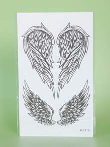 1 Pieza Tatuajes temporales con diseño de alas, tatuaje semi-permanente a prueba de agua y sudor que dura 1-2 semanas, realista, hecho de jugo de hierbas, antifricción, no reflectante, tatuaje falso negro para mujeres y hombres, stickers de tatuaje para brazos, pecho, piernas, abdomen, cintura, dedos, cuello, arte corporal modernista