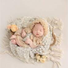 2 Pieces Hat + Dress Baby Newborn Photography Prop Outfit, Infant Growth Memorial Tulle Dress - Multicolor - View 6