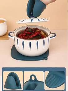 Silicone Heat Resistant Pot Mats Anti Scalding Gloves Set Easy Clean Pinch Grip For Cooking Baking Outdoor - Multicolor - View 5