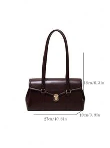 高端品质，小众个性化时尚手提包，最新款女士时尚手提包，复古通勤包，购物礼品，防水，防盗，可扩展，多功能，高级单肩包 - 咖啡棕 - 查看 5