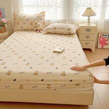 1 pièce Drap de lit à motif floral blanc, vague en forme de cœur, carreaux gris et blanc, rose bleue, fraise, ours à pois. Nouvelle série de draps moelleux nuages, impression à bulles, impression numérique fraîche. Protège-matelas pour lit simple, drap-housse antidérapant, convient pour dortoir d'étudiant, hôtel, lit simple/double, toutes saisons, lavable en machine - Multicolore - Voir 7