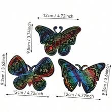 Conjunto de pintura para arranhões Butterfly World com 12/24/36 peças - Conjunto de pintura para arranhões em arco-íris, vem com caneta de madeira e fitas coloridas, adequado para sala de aula, casa, festa e feriado, conjunto de artesanato faça você mesmo, pode ser usado como decoração de bolos