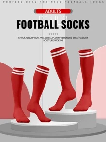 1 Par de calcetines deportivos sobre la rodilla de colores brillantes, 11 estilos, tubo largo anti-arañazos, partición inferior de toalla, resistente al desgaste, antideslizante, absorción de sudor, sin decoloración, estilo de moda sencillo, adecuado para todo tipo de deportes de pelota, apropiado para deportes de primavera