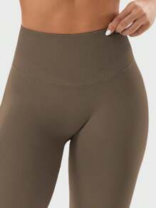 VOYJOY Sport Leggings Damen Nahtlose Invisible Scrunch Butt Leggings Blickdicht Boom Booty Leggings Damen High Waist Po Push Up Gym Yoga Leggings  Black Leggings  Summer Clothes For Women - 咖啡 - 查看 9