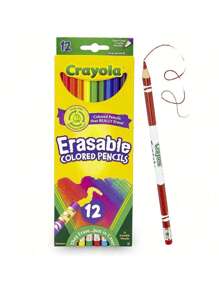 可擦除彩色铅笔（12 支）、彩色铅笔、适用于彩色书籍、多种颜色、艺术工艺品用品、礼物 - 彩色 - 查看 8