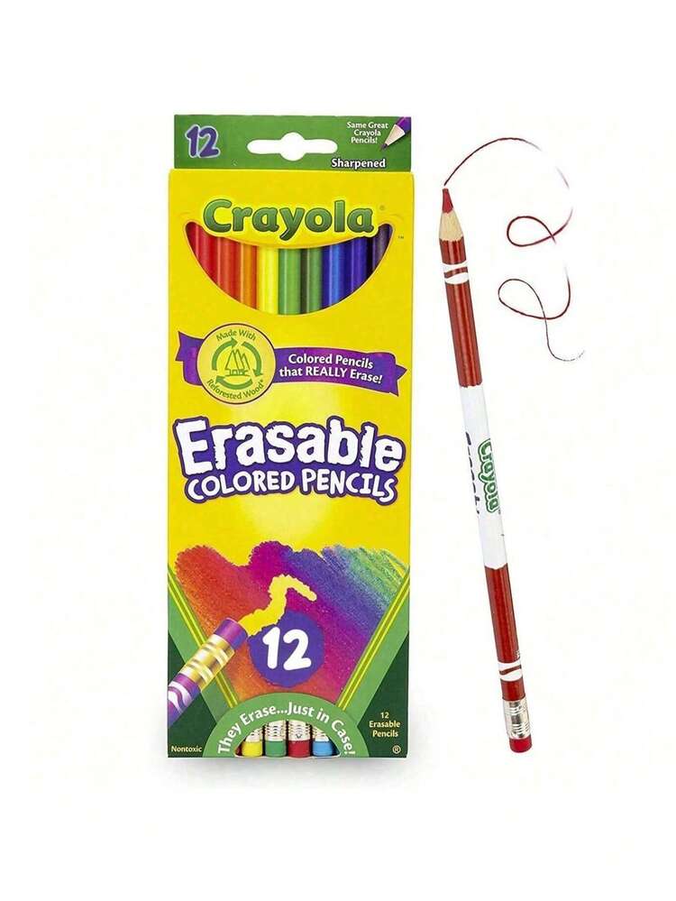 可擦除彩色铅笔（12 支）、彩色铅笔、适用于彩色书籍、多种颜色、艺术工艺品用品、礼物 - 彩色 - 查看 8