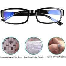 1 PCS Readers Gafas de lectura con enfoque automático, pantallas de computadora, gafas unisex ajustables, óptica de ajuste automático de enfoque flexible para mujeres y hombres, lectores de aumento. - Negro - Ver 2