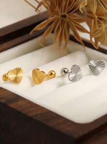 1Pair Mini Heart Laser Stud Earrings For Women 925 Sterling Silver Valentine's Day Sweet And Glamorous Fine Ladies Jewelry Gift
