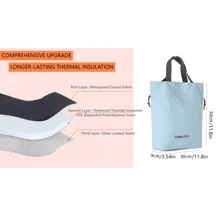 VINCAN Insulated Lunch Bag,Large Green,Pink,Blue,White Rectangular Knit Lunch Bag Tote For Carrying Food To Work And Outings, Hand Washable,Mother's Day Bulk Gifts,Mother's Day Gifts Women, Summer Outdoor Bags For Food, Picnic Camping Bags,Back To School