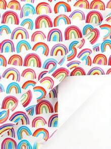 1pc Rainbow Gift Wrapping Paper, Children's Day Birthday Gift Packaging, Baby Shower Party Box Wrap