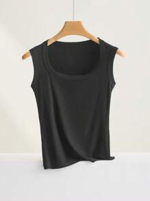 Juego de 3 tops camiseta interior sin mangas de mujer de mezcla de algodón sin costuras, capa base elástica