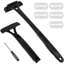 Back Shavers Men, Hair Removal Body Shaver - Extra-Long Handle Trimmer, Wet Dry Shave,Extendable Back Scratcher For Body, Head, Feet, And Legs – Premium Heavy-Duty, Collapsible Scratcher For Men & Women – Long Folding Handle, Portable For Travel