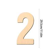 10pcs/Pack 29.5cm Arabic Numeral DIY Wooden Handicraft, Laser Engraved Wooden Number 0-9 Plates, Hanging Decor For Birthday, Wedding, Photo Backdrop Wall - Multicolor - View 9