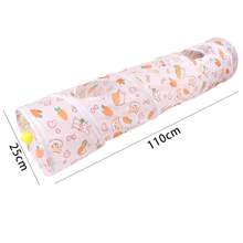 1pc Foldable Cat Tunnel Carrot Flower Fruit Printed Durable Cat Pass Play Tunnel Cat Toy For Cat Dog Interactive Play Tent Rabbits Guinea Pigs Indoor/Outdoor Pet Playhouse Puzzle Exercising Hiding Training Supply - Multicolor - View 16