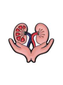 1pc Creative & Delicate Human Organ Design Enamel Brooch Set - Heart, Ribs, Intestine, Blood Vessel, Kidney, Chest, Flipping Neck Pin, Funny Cartoon Science Jewelry Gift For Friends - Multicolor - View 10