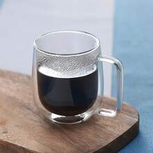 2/4/6個雙層玻璃咖啡杯 - 透明耐熱玻璃咖啡杯 - 附手把 - 透明 - 適用於奶茶 - 卡布奇諾 - 茶包 - 冷熱飲品 - 彩色 - 查看 4