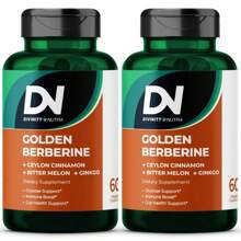 4-In-1 Berberine Supplement 1500mg, Glucose Support, With Ceylon Cinnamon Bitter Melon Ginkgo, Support Gut Health, Metabolism, Wellness, Divinity Nutra