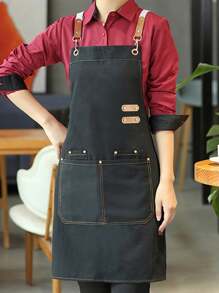 新款工作围裙 日式工作围裙 适用于办公室、咖啡厅、餐厅、厨房 防水防油 男女皆宜 - 彩色 - 查看 18