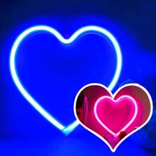 Lumière au néon en forme de cœur rose, lumière LED alimentée par batterie ou USB, lumière décorative pour le bureau, le mur, le dortoir, la salle de classe, la chambre des filles, la fête des mères, la saint-valentin, l'anniversaire, la maison