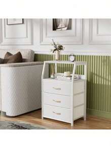 Tall 4-Drawers Dresser: Vertical Storage Tower For Bedroom, Hallway, Entryway, Nursery, And Closet Organizer, Nightstand Bedside Table Furniture With A Sturdy Steel Frame And Wood Top, In White