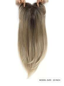 [22-Zoll Geradlinige Perücke Wig Block] Elegante 22-Zoll geradlinige Perücke Wig Block für Frauen, Hitzebeständige Faser, helles Braun bis Schwarz verlaufend, Volumen-Haarteil für mittleres Alter, einfach zu tragen, ideales Weihnachtsgeschenk