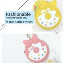 Silicone Coin Purse, Cute Donut Zipper Closure Portable Hanging Pendant Backpack Charm - Pink - View 6