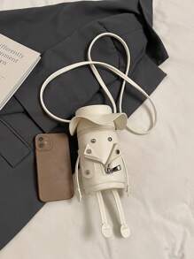 女士迷你斜挎包，时尚百搭小钱包，可装手机、口红、春夏新款时尚设计 - 米色 - 查看 7