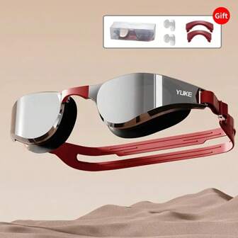 1 par de gafas de natación antivaho de moda, de alta definición y visión clara - impermeables, con correa ajustable, diseño unisex, adecuadas para entrenamiento de natación y deportes acuáticos
