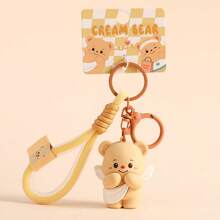 Cute Cartoon Butter Bear Keychain Couple Pendant Decoration Summer Lanyard - Multicolor - View 13