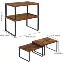 2 chiếc kệ đựng đồ nhà bếp, kệ sắp xếp tủ bếp, kệ đựng gia vị có thể xếp chồng, kệ đựng đồ nhà bếp có thể mở rộng, kệ đựng thực phẩm trong tủ bếp, kệ sắp xếp theo chiều dọc. - Nhiều màu - Xem 10