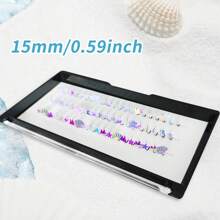 aHoneya 60 Peças Cílios Postiços em Formato de Cachos D, Cílios Postiços Brilhantes com Glitter e Estrelas em Formato de Conchas, Cílios Postiços de Maquiagem Brilhante e Mutável para Praia, Festa, Festival de Música - D - Visão 9