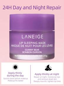 Laneige K-Beauty 20g 唇部睡眠面膜，滋养、保湿、维生素 C、穆鲁穆鲁油和乳木果油、抗氧化剂、脱皮、干燥的嘴唇、韩国化妆品、小熊软糖