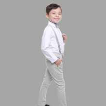 Children's Formal Clothing Set For Weddings, Parties And Christenings In Lead Gray And Light Gray - Màu Xám nhạt - Xem 9