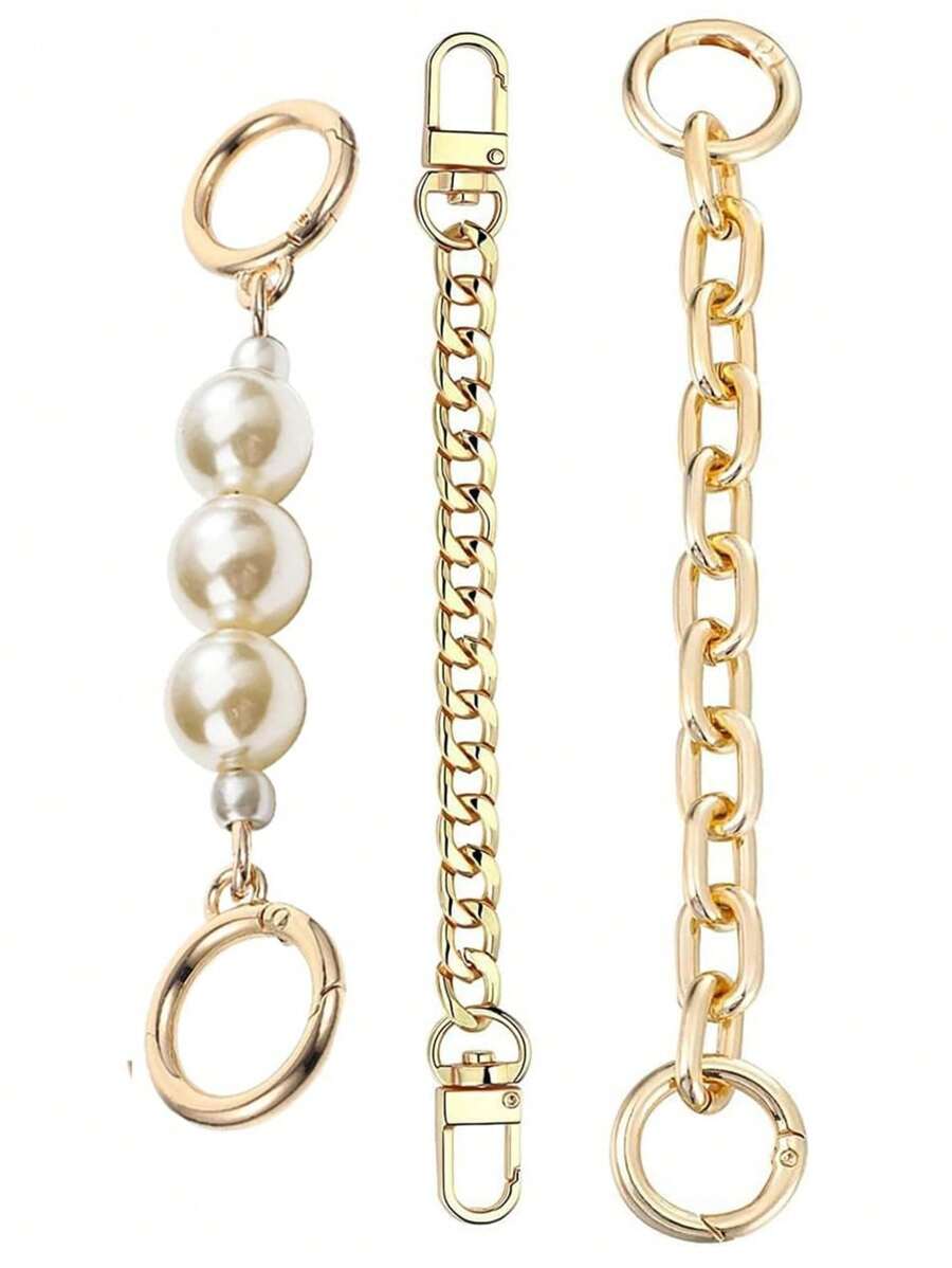 3 Pcs Women Purse Strap Extender Chain For Handbags - Exquisite Replacement Chain Strap Y2K - Multicolor - View 1